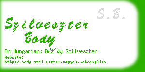 szilveszter body business card